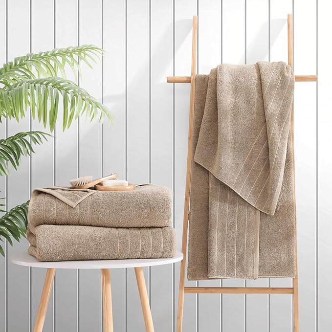 Casa Platino Oversized Bath Sheet Towels, 4 Pack Bath Sheet(36"x 72"), 100% Ring Spun Cotton Bath Sheets, Lightweight Bath Sheet Set, Quick Dry Bath Sheets, Soft Bath Sheet Towel - Tawny Brown