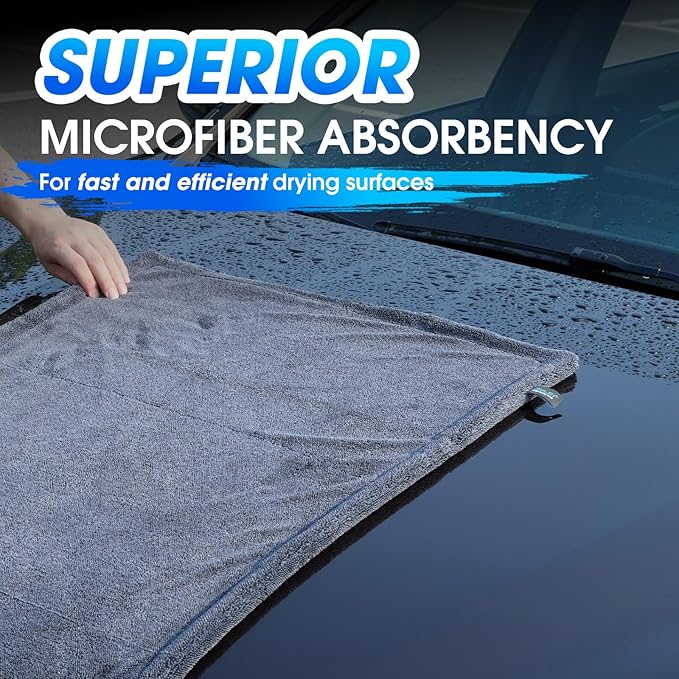 Car Drying Towel, 48"x24" Extra Large Twisted-Loop Car Cleaning Towel,1300GSM Super Absorbent, Streak Free Microfiber Cleaning Cloth for Cars, Trucks,Full-Sized SUVs