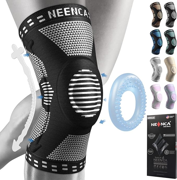 NEENCA Knee Brace for Knee Pain Relief, Compression Knee Support with Side Stabilizers & Patella Pad. Medical Knee Sleeve for Meniscus Tear, ACL,Arthritis,Joint Pain,Injury Recovery,Circulation,Sports