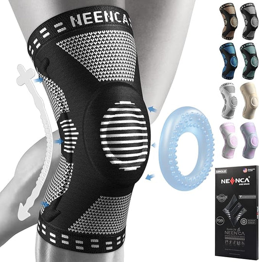 NEENCA Knee Brace for Knee Pain Relief, Compression Knee Support with Side Stabilizers & Patella Pad. Medical Knee Sleeve for Meniscus Tear, ACL,Arthritis,Joint Pain,Injury Recovery,Circulation,Sports