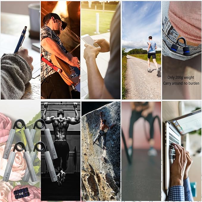 Grip Strength Trainer, Metal Non-Slip Grip,Heavy Duty Grip Strengthener,Wrist Forearm and Hand Exerciser