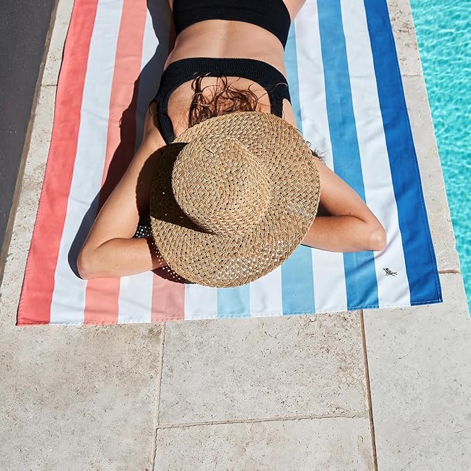 Dock & Bay Beach Towel - Quick Dry, Sand Free - Compact, Lightweight - 100% Recycled - Includes Bag - Summer - Sand to Sea, Large (160x90cm, 63x35)