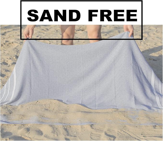2 Packs Cotton Turkish Beach Towels Quick Dry Sand Free Soft Absorbent Extra Large Xl Big Blanket Adult Oversized Bath Pool Swim Towel Set Bulk Multipack Lightweight Thin Sandless Fast Drying Compact