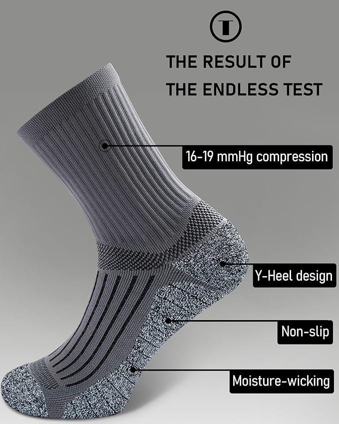Elite Cushioned Compression Mid-crew Socks 4-Pack for Youth Women Men
