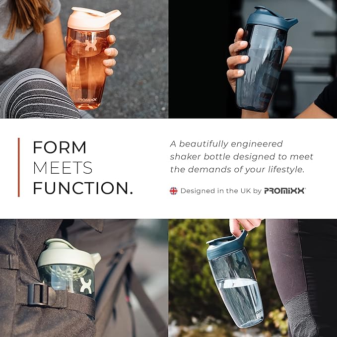 Promixx Pursuit Protein Shaker Bottle (24 oz) – Silent No-Ball Mixer, Leak-Proof Lid, BPA/BPS & Phthalate-Free ECOZEN – Easy-Clean Shaker Cup for Protein Shakes, Pre & Post-Workout Smoothies