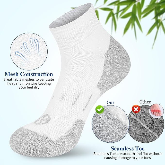 Diabetic Socks for Men,6 Pairs Ankle Mens Diabetic Socks,Diabetic Neuropathy Socks for Men 9-12