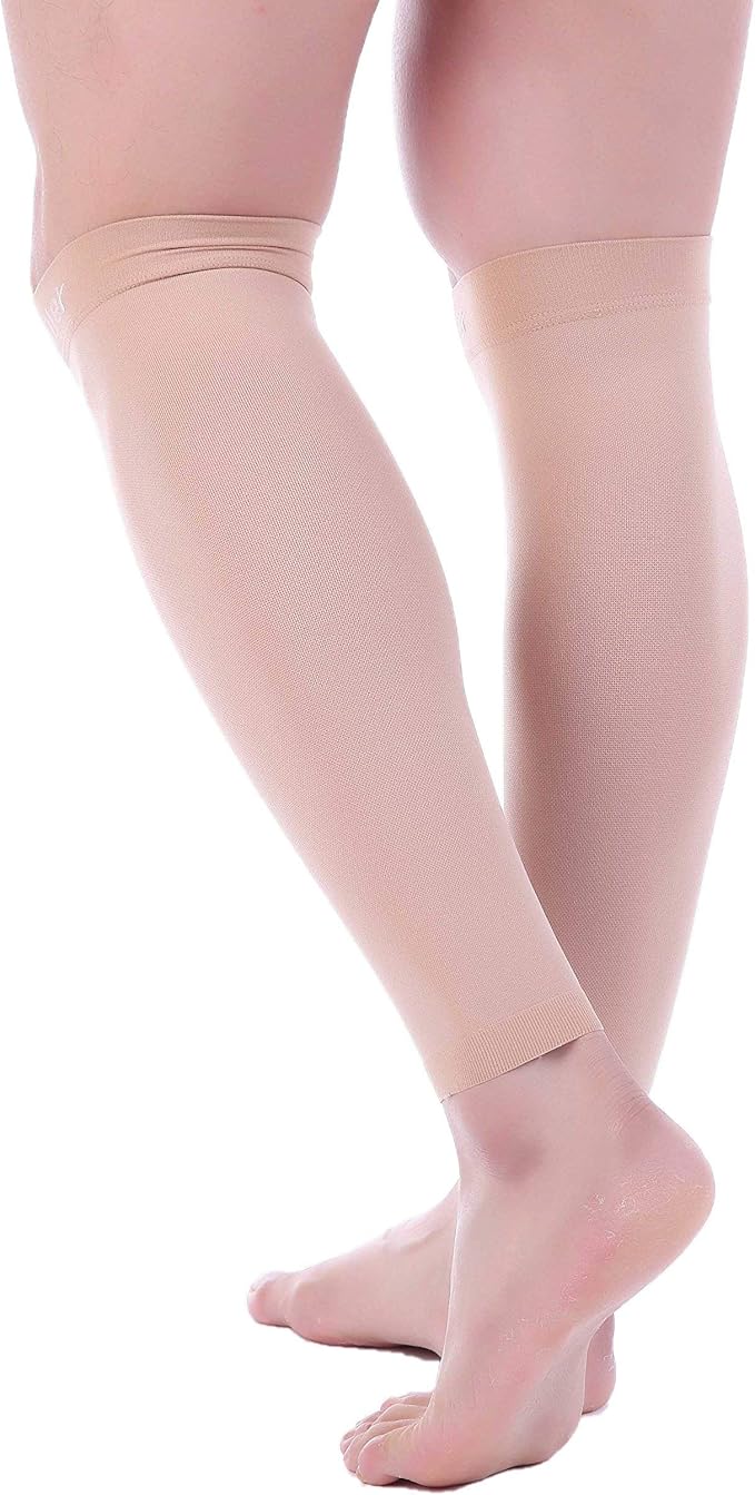 Doc Miller Compression Calf Sleeve for Men & Women, Premium Medical Grade, 15-20mmHg Graduated Support for Running, Calf Tear, Shin Splints, Knee High, Calf Sleeves, 1 Pair