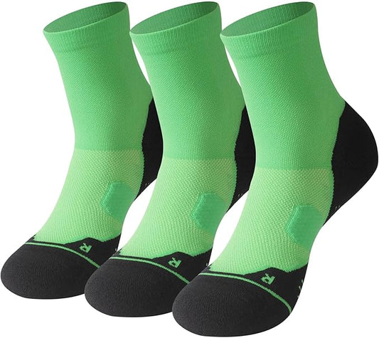 HUSO Compression Ankle Running Socks: Athletic Socks for Men Women with Cushion,Work Hiking Basketball Sport Socks 3 Pairs