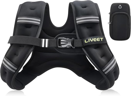 Weighted Vest Women with Pocket, SGS Certified Weighted Vest for Men, 5 10 15 20 25 30 lb Weight Vest with Reflective Strips Adjustable Buckle Straps for Walking Running Strength Training Cardio Workout