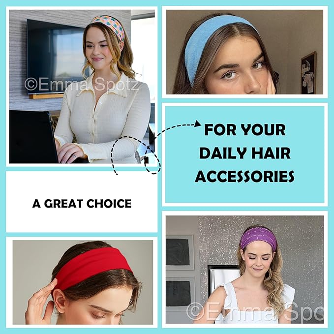 LOTUS78, Pack of 6 Wide Headbands for Women Non Slip, Fashionable Sports Hair Bands for Women's Hair, Soft Elastic Stretchy Head bands, Yoga Workout Headbands for Women Daily Fashion (Tropical)