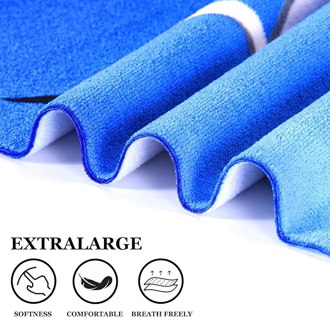 Genovega 2 Packs Oversized Terry Beach Towel 36 x 72 in Soft Extra Large Long Pool Swim Towels Clearance XL Big Travel Blanket Must Haves Essentials Vacation for Adult Blue Dolphins