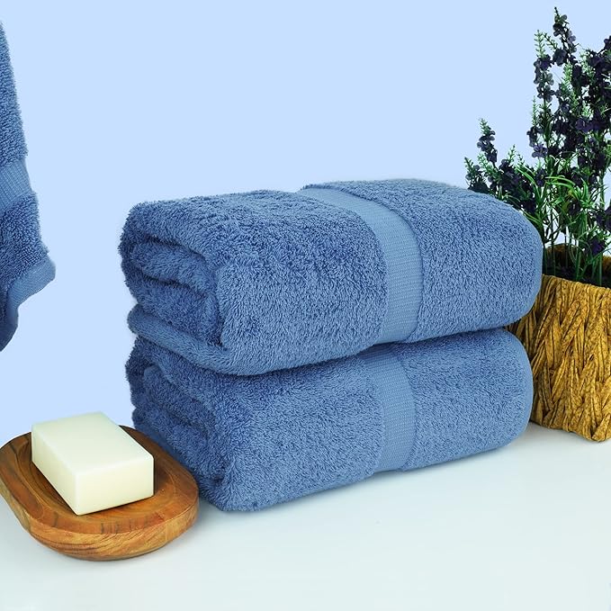 Chakir Turkish Linens, 100% Cotton Premium Quality Turkish Bath Sheets (35''x70'' Large Bath Sheet Towels - Wedgewood)