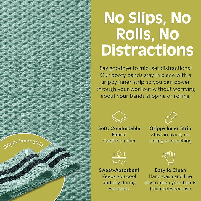 Retrospec Engage Booty Bands Resistance Band Set for Working Out & Exercise - Lightweight & Portable for Men & Women