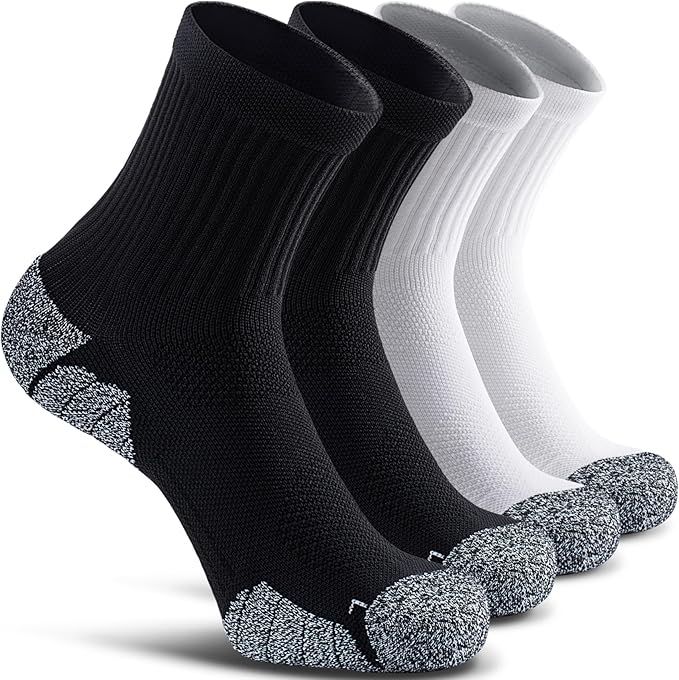 CWVLC Cushioned Compression Sport Quarter Socks for Men Women Youth
