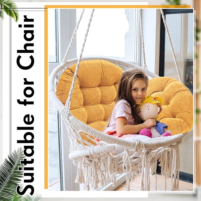 Jerify Floor Pillow Cushions 22 x 22 Inch Round Square Large Meditation Floor Pillow for Classroom Adult Meditation Picnic Party Cushion for Seating Gift Christmas(Round,Yellow,4 Pcs)