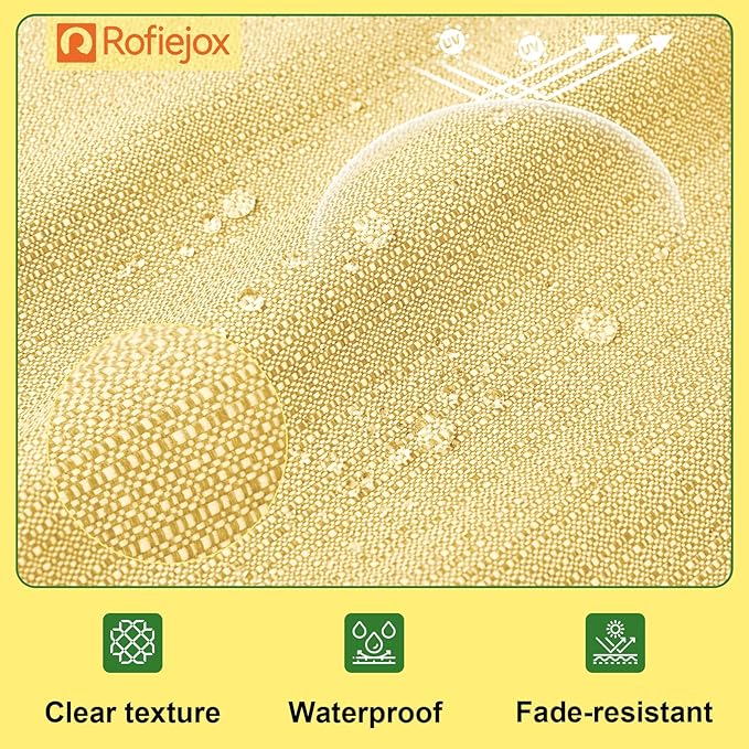 Waterproof Bench Cushion 36 Inch - Oliven Fabric, High-Density Foam, Non-Slip Bottom, Soft Durable Outdoor Tufted Long Seat Cushion for Window Garden Furniture (Yellow, 36x14x4 Inch)