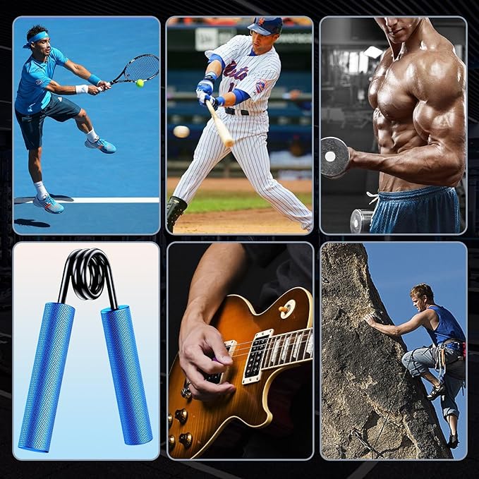 Grip Strength Trainer 6 Pack,50LB-300LB Metal Hand Grip Strengthener,Non-Slip Heavy-Duty Forearm Exerciser,Hand Gripper for Muscle Building and Hand Rehabilitation Exercising