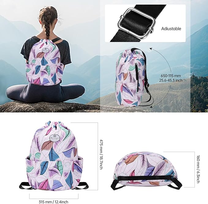 HUA ANGEL Drawstring Backpack Bag, Sport Gym Sackpack Lightweight Small Gym Bag for Men Women Pull String Sport Beach Bag