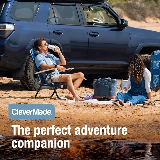 CleverMade Collapsible Insulated Cooler Bag – Leakproof Soft Folding Cooler for Beach, Travel, Car