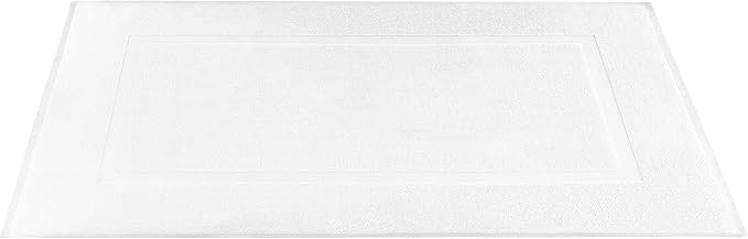 Cotton Paradise 100% Cotton Bath Mats for Bathroom Floor Set of 2 Pack, 20x34 Soft Absorbent Washable Quick Dry Tub Bathmat, White Towel Bath Mat