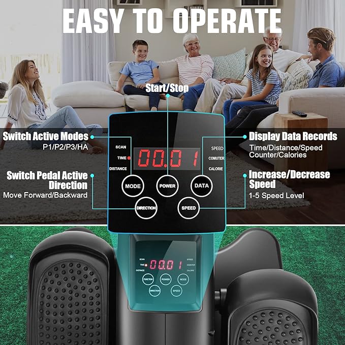 ANCHEER Under Desk Elliptical Machine, Electric Seated Pedal Exerciser as Seen on, Mini Elliptical Machines for Seniors, LCD Display Monitor, Portable Quiet Elliptical Machine, Leg Exerciser for Home