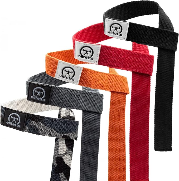 EliteFTS Cotton Wrist Straps Black Camo - Lifting Wrist Straps for Weightlifting, Bodybuilding, Powerlifting, Strength Training, & Deadlifts