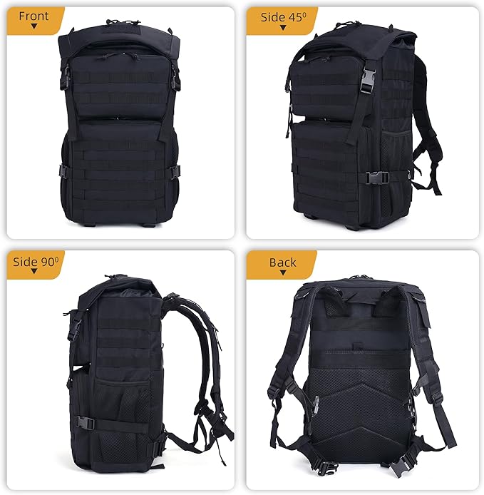 gracedon Military Tactical Backpack 40L for Camping Travel Hunting Hiking Bug Out Bag Molle Rucksack for Men