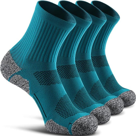 CWVLC Cushioned Compression Sport Quarter Socks for Men Women Youth