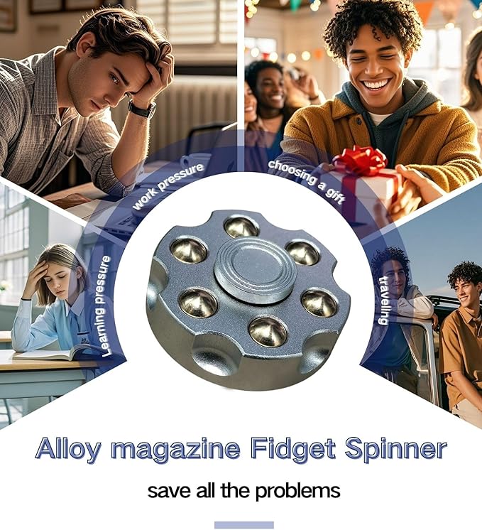 4pcs Alloy Metal Fidget Spinners,High-Speed Bearing & Weight Adjustable,Stress Relief Fidget Toys Adults