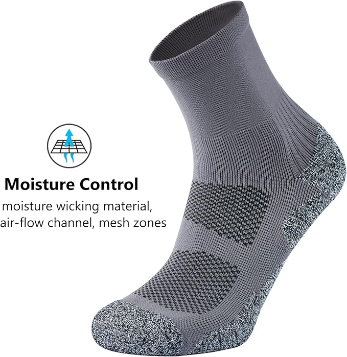 CWVLC Compression Athletic Quarter Socks Cushioned for Men Women