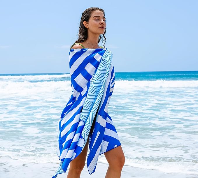 Elite Trend Quick Dry Towel Extra Large 78x35 Inch - Microfiber Beach Towel - Perfect for Beach, Travel, Swimming, Pool, Yoga, Hiking, Camping - Lightweight, Fast Drying, Compact for Adults (Maze)