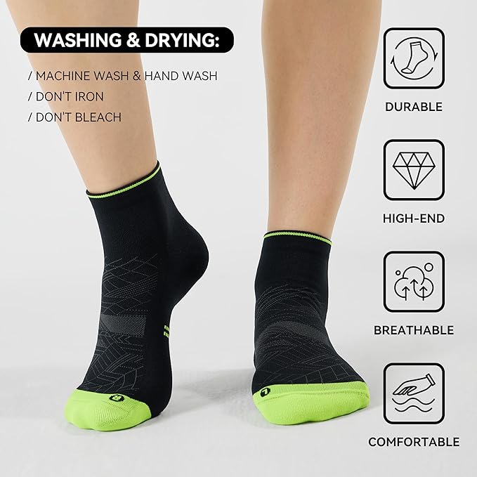 CS CELERSPORT 2/5 Pairs Ankle Compression Socks for Men and Women Running Athletic Socks