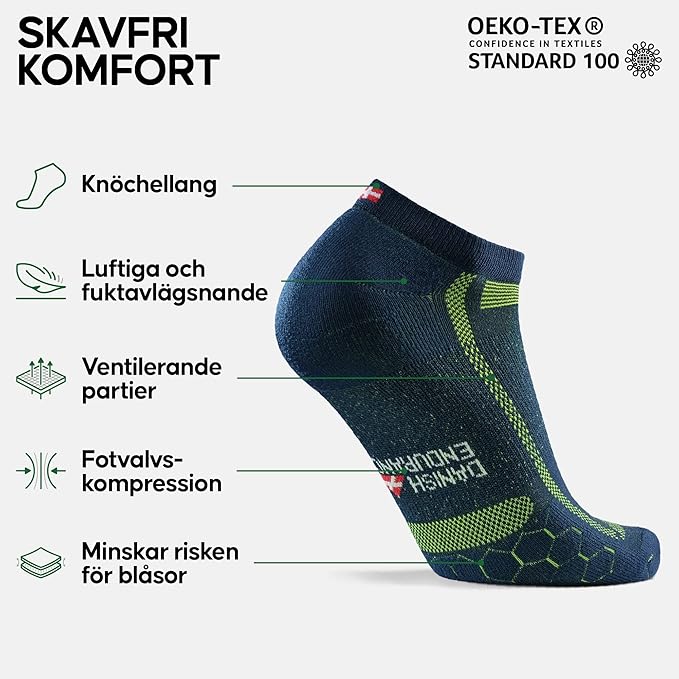 DANISH ENDURANCE Ultra-Comfort Ankle Running Socks - 3 or 5 Pack