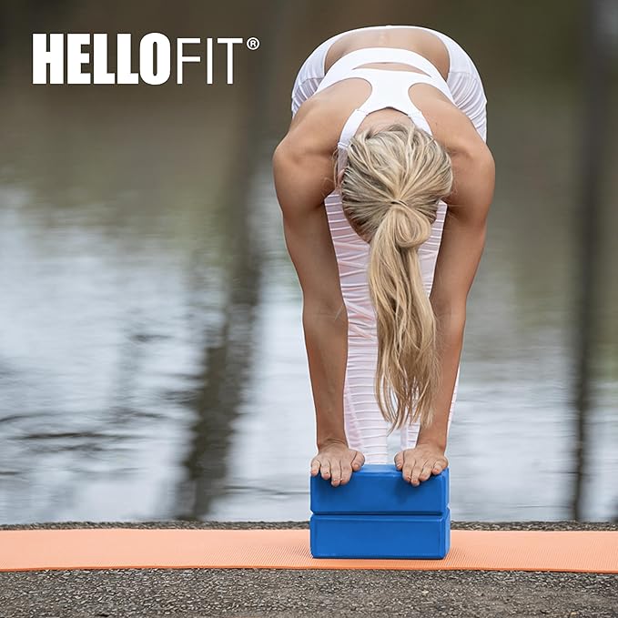 Hello Fit 3" Yoga Block, 10 Pack Bulk EVA Foam Yoga Blocks, Firm and Supportive Yoga Brick, Balance Foam for Stretching, Pilates, and Workout, 3" x 6" x 9"