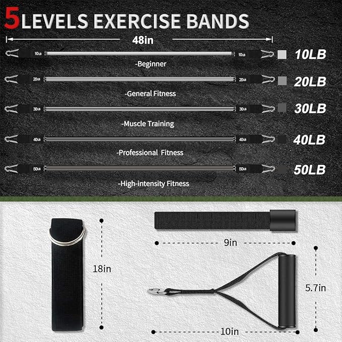 VEICK Resistance Bands, Exercise Bands, Workout Bands, Resistance Bands for Working Out with Handles for Men and Women, Exercising Bands for Fitness Weights Work Out at Home