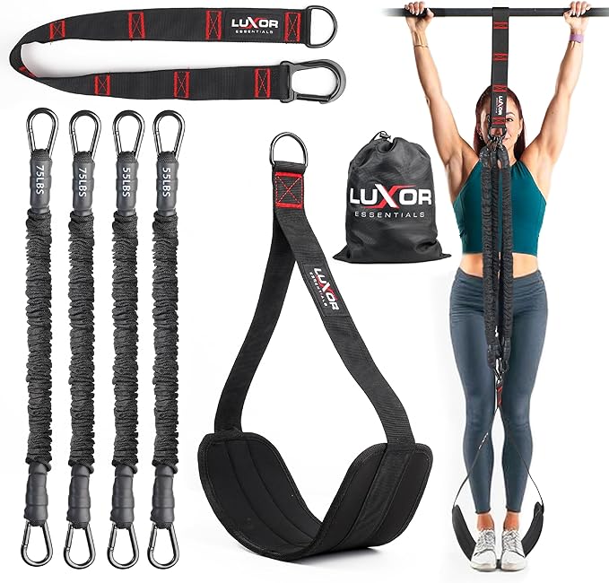 Pull Up Assistance Bands 260lbs - 4 Heavy Duty Assisted Pull Up Bands - Adjustable Strength Resistance Band Pull Up Assist, Training Equipment with Foot Rest, Bar Band for Home & Gym