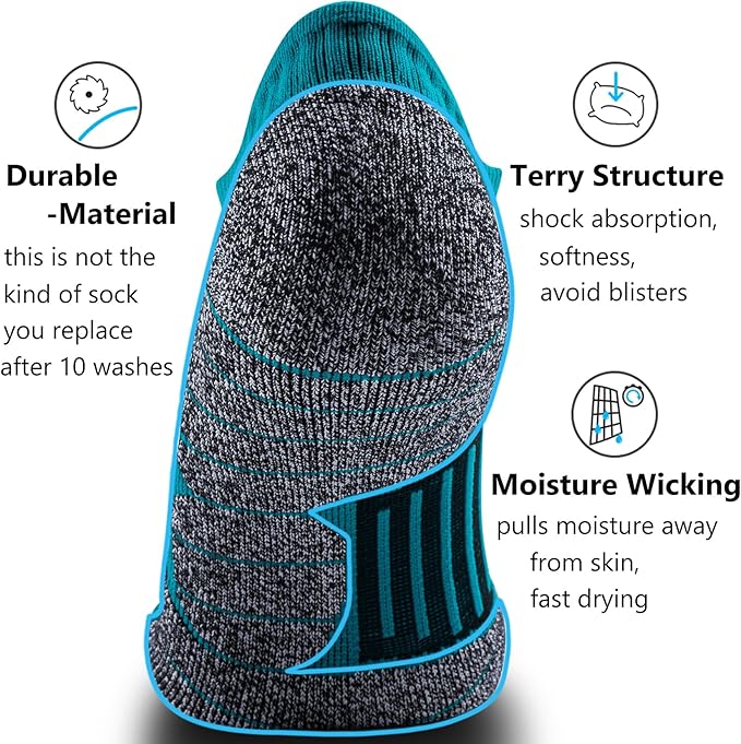 CWVLC No Show Sports Compression Socks for Men Women with Cushion (4/8 Pairs)