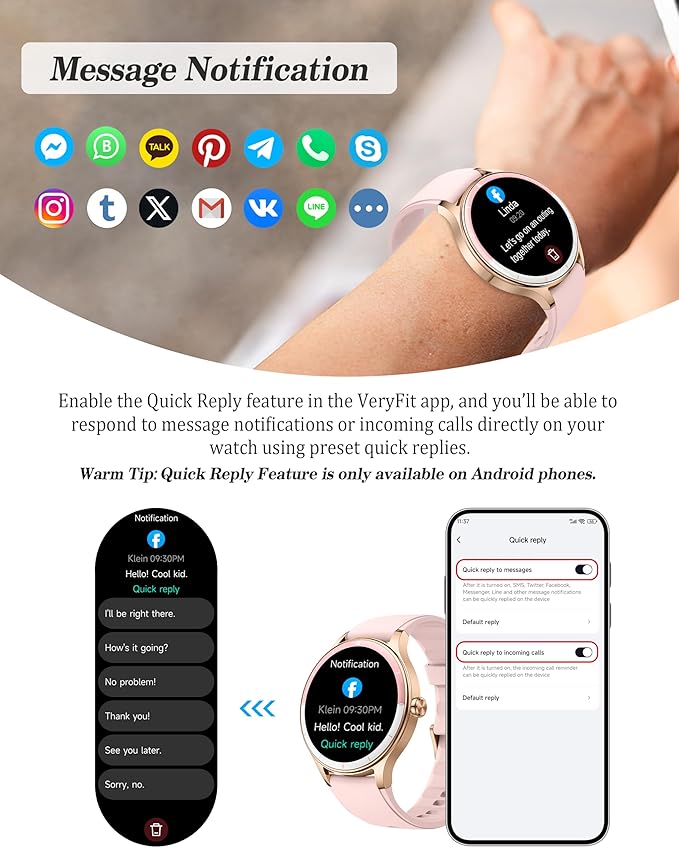 Smart Watch, 41mm Fitness Tracker, Answer/Make Calls, Digital Smartwatch with Heart Rate/Stress/Sleep Monitor, AI Voice, IP68 Waterproof Watch Calculator, Calendar, Games for Lady Women & Men