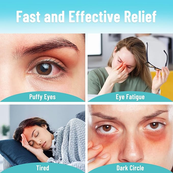 3D Gel Cooling Eye Mask, Weighted Eye mask for Sleeping, 3D Contoured Cup No Pressure Night Blindfold Sleep Mask, Ice Cold Pack Eyes Cold Compress for Puffy Eyes, Dark Circle, Black