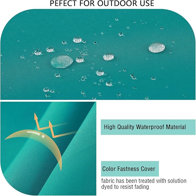 idee-home Outdoor Bench Cushion Waterproof, Bench Cushions for Outdoor Furniture, Patio Porch Swing Replacement Seat Pad with Ties for Garden Backyard, 42 x 18 Inch Peacock Blue