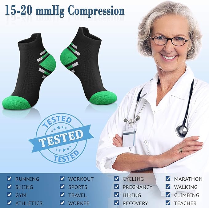 CHARMKING Compression Socks for Women & Men Circulation 15-20 mmHg is Best for Athletic Running Cycling Nurse Daily Wear