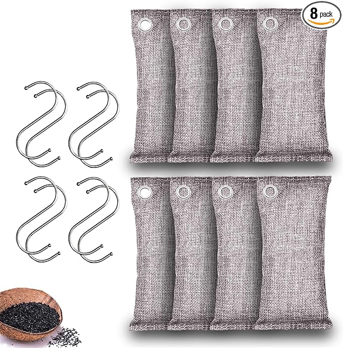 Activated Charcoal Odor Absorber, Odor Eliminator for Strong Odor,Coconut Shell Charcoal Air Purifying Bags for Home Car Closet Pet, Smoke Room Deodorizer