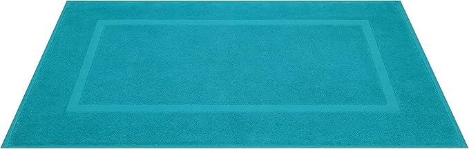 Cotton Paradise 100% Cotton Bath Mats for Bathroom Floor Set of 2 Pack, 20x34 Soft Absorbent Washable Quick Dry Tub Bathmat, Aqua Towel Bath Mat
