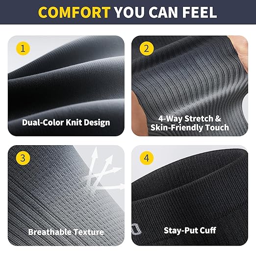 CAMBIVO Gradient Calf Compression Sleeves, 20-30 mmHg Medical Footless Compression Socks for Shin Splints, Leg Fatigue, Travel, Running, Standing & Daily Wear – Stylish Leg Support for Men & Women