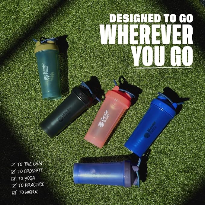 BlenderBottle Classic V2 Shaker Bottle Perfect for Protein Shakes and Pre Workout, 28-Ounce (2 Pack), Red, Green