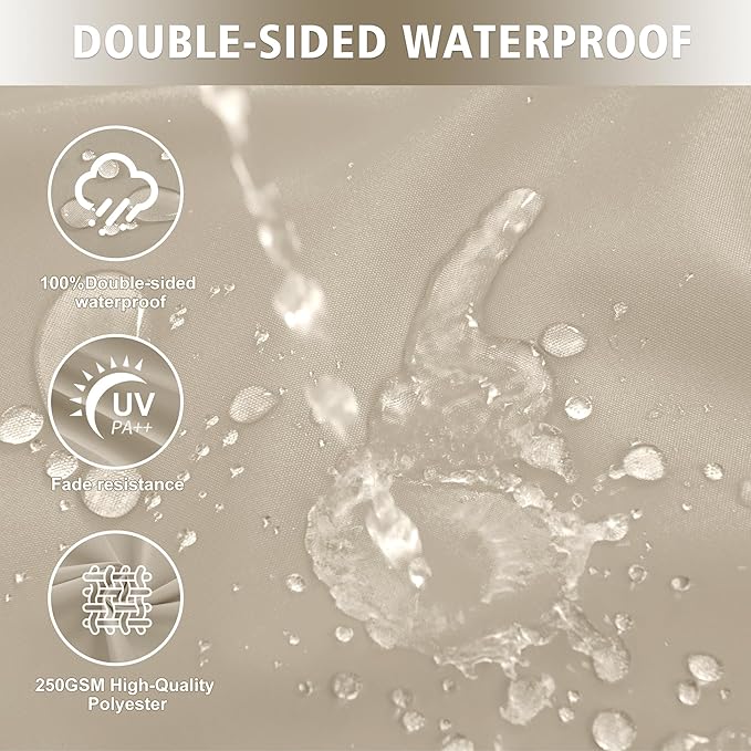 Outdoor Bench Cushion Waterproof 36"x14", Fade-Resistant Patio Furniture Replacement Pad with Ties - Also Fits Indoor Entryway Bench or Window Seat, Cream