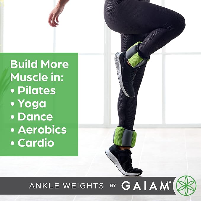 Gaiam Wrist and Ankle Weights, Wearable Bracelet to Strengthen