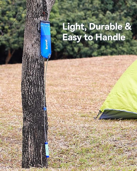 Gravity Water Bag, 3L Water Bag Compatible with Water Filtration System, Portable Gravity-Fed Water Bag for Camping Hiking Backpacking, Foldable & Hangable