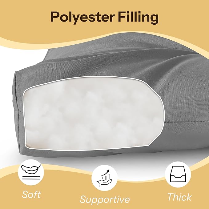 Waterproof Outdoor Bench Cushion 49"X20"X4" Comfortable Outdoor Chair Cushions Tufted Garden Bench Pad UV Resistant and Fade Resistant (1, Light Grey)