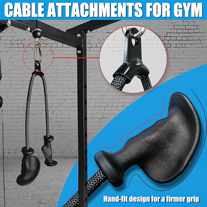 Ergonomic Tricep Rope Pulldown Attachments, Upgraded 27 32 40 & 47 Inch Extra Long Triceps Rope Cable Attachments for Gym, LAT Pull Down Bar for Cable Machine, Tricep Workout Cable Attachments
